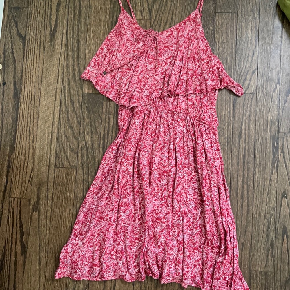 American eagle red flowy dress